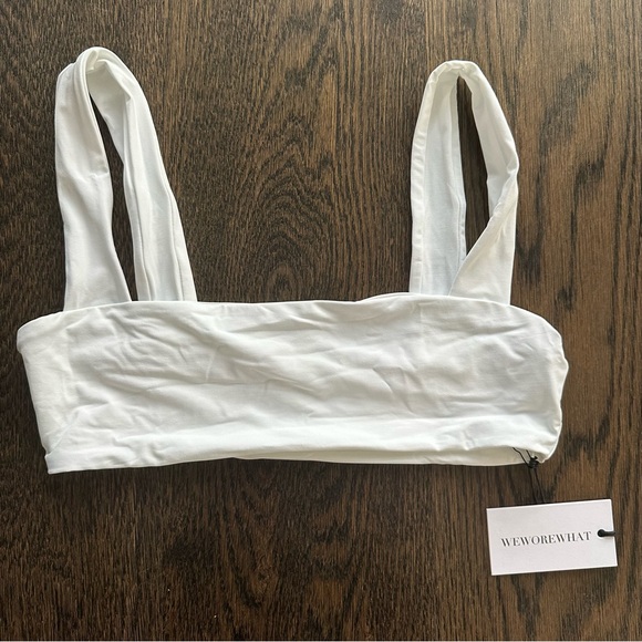 NWT WeWoreWhat Bandeau Swim Top - Size M - Picture 2 of 5